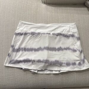 Lululemon Skirt Women's 14‎ White Lilac Pace Rival Mid-Rise MR Skirt Gym TVL